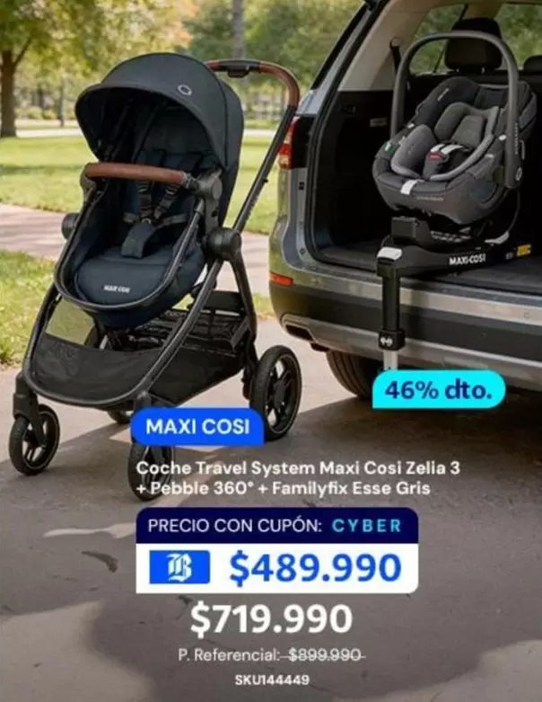 Coche Travel System Maxi Cosi Zeila 3 + Pebble 360 + Familyhyx Esse Orios
