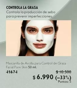 Control - Mascarilla De Arcilla Para De Grasa Facial Pure Skin