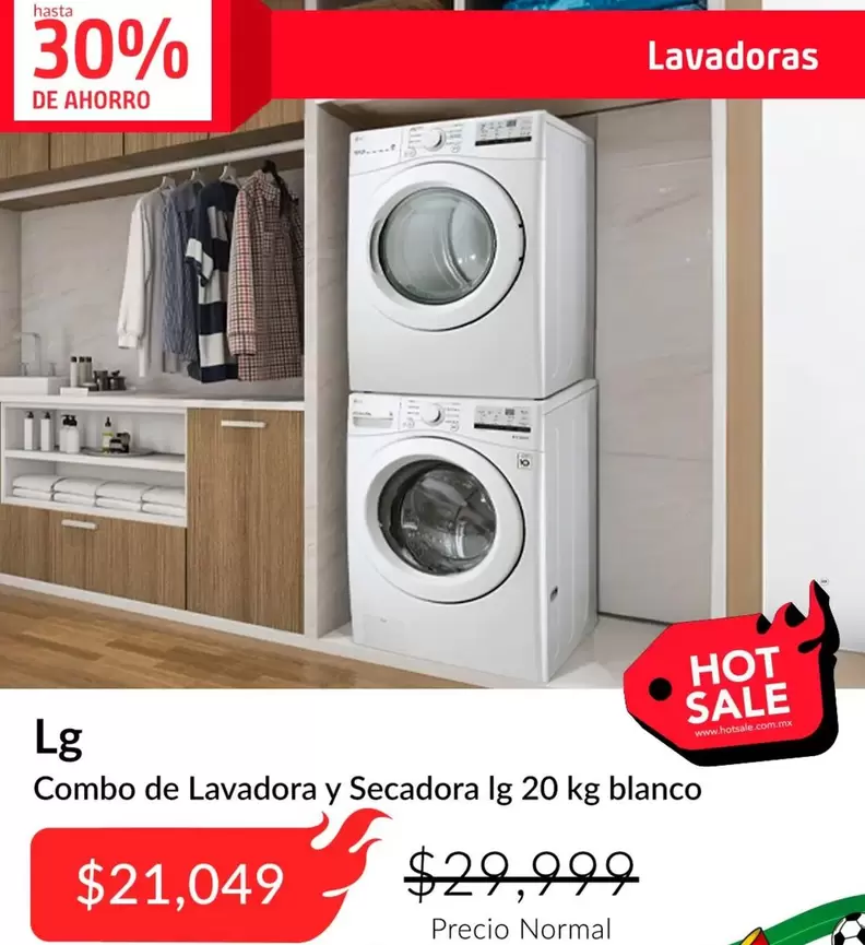 LG - Combo De Lavadora Y Secadora 20 Kg Blanco