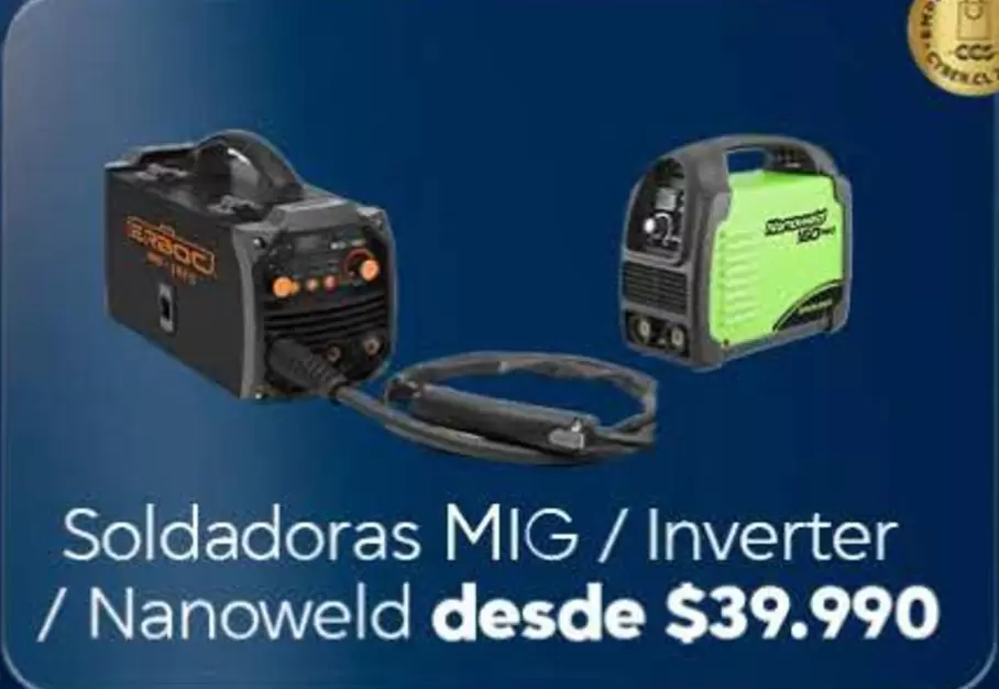 Soldadoras MIG / Inverter / Nanoweld Desde