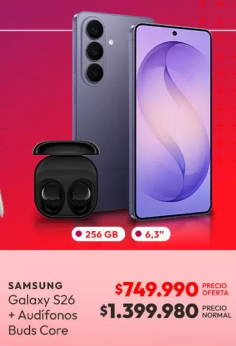 Samsung - Galaxy S26 + Audifonos Buds Core