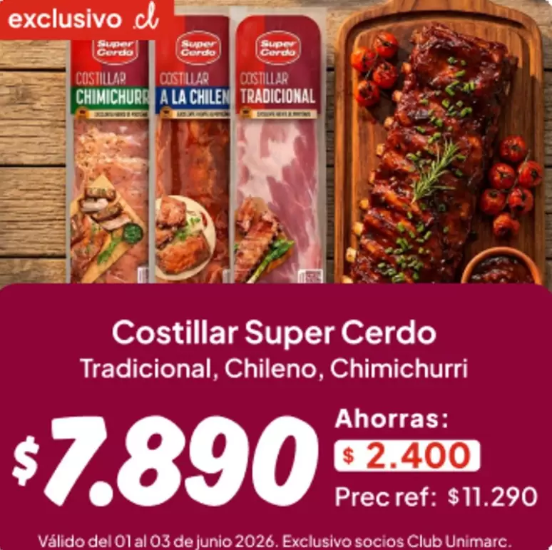 Club - Costillar Super Cerdo Tradicional, Chileno, Chimichurri
