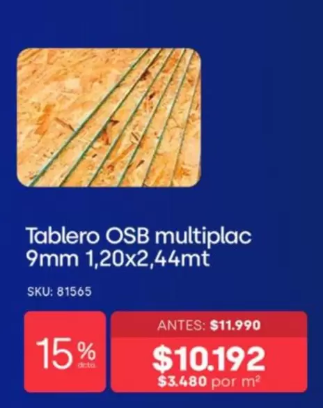 Tablero Osb Multiplac 9mm