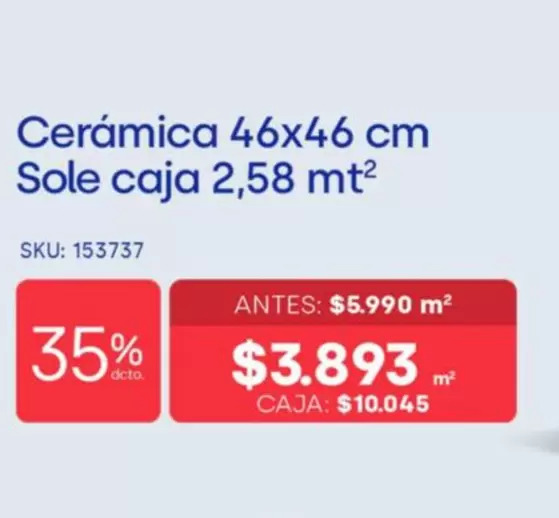 Cerámica Sole Caja 2.58 Mt2