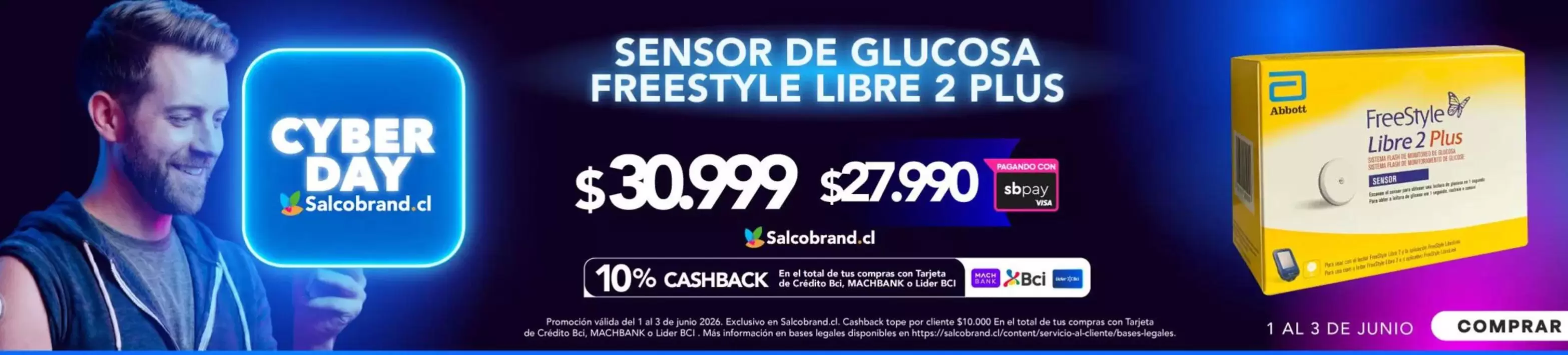 FreeStyle - Sensor De Glucosa Frees Tv L Libre 2 Plus