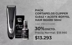 Cortapelos Clipper Gc542 + Aceite Boffel Hair Beard