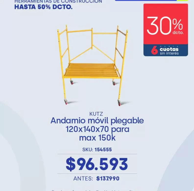 Andamio Móvil Plegable 120x140x70 Para Max 150k
