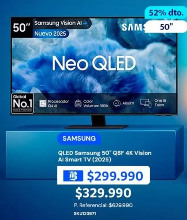 Samsung - Qled 50" Q8F 4K Vision Al Smart TV