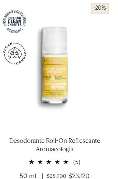 Clean - Desodorante Roll-On Refrescante Aromacologia