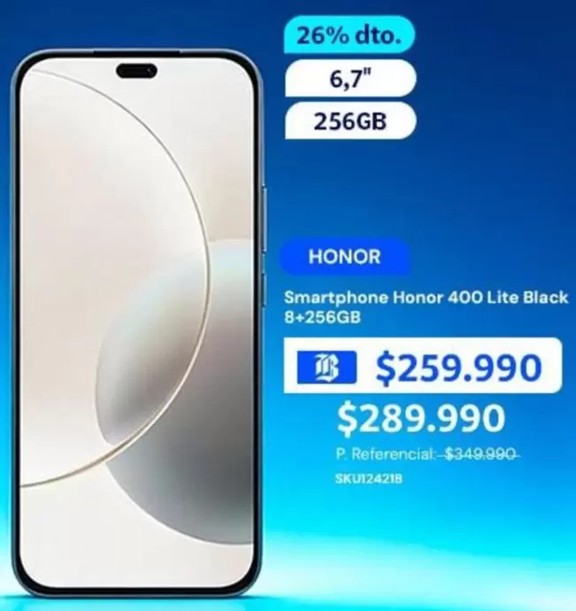 Smartphone 400 Lite Black 8+256GB