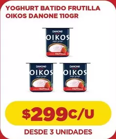Danone - Yoghurt Batido Frutilla Oikos