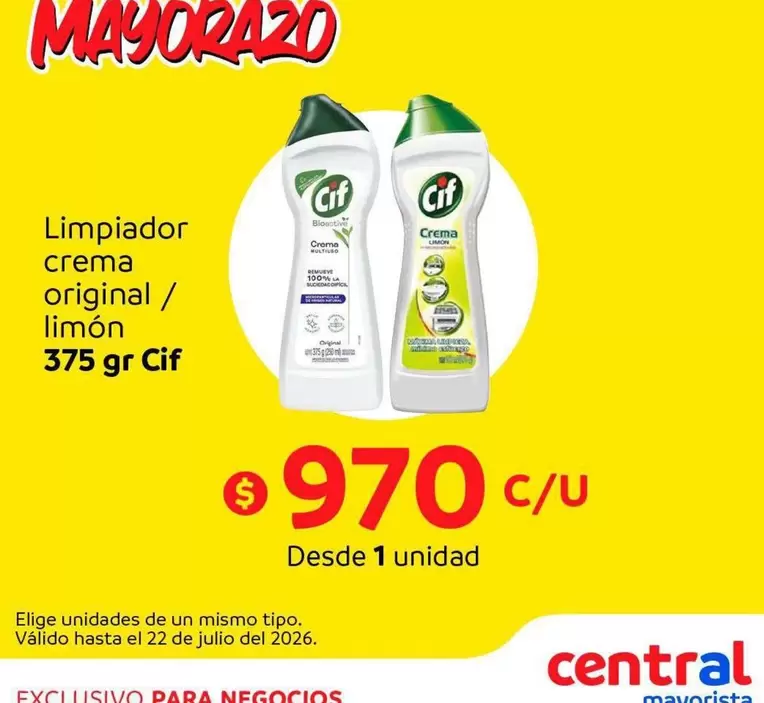 Cif - Limpiador Crema Original / Limon
