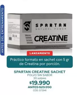 Power - Spartan Creatine Polyo Sin Sabor 30 Sobres