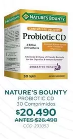 Nature's Bounty Probiotic Cd 30 Comprimidos
