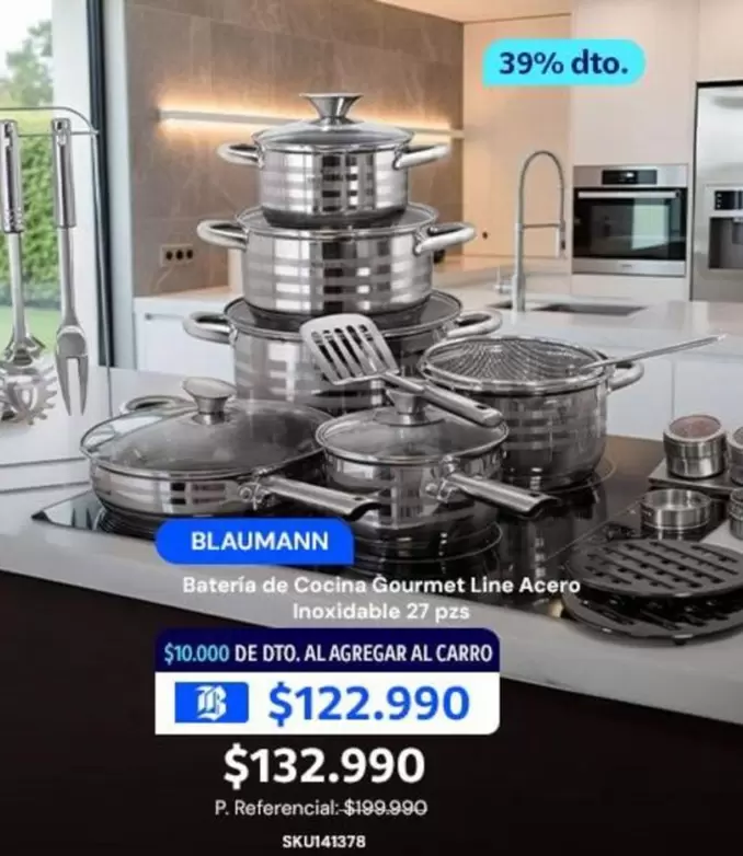 Gourmet - Bateria De Cocina  Line Acero