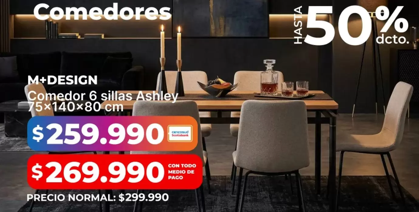 Comedor 6 Sillas Ashley