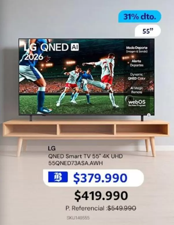 LG - QNED Smart TV 55" 4K UHD 550NED73ASA-AWH