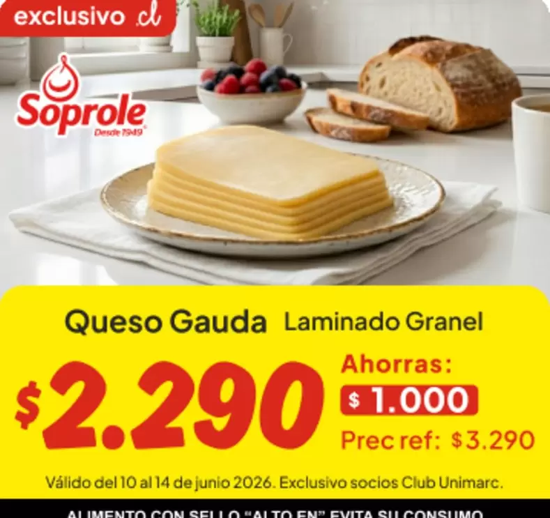 Soprole - Queso Gauda Laminado Granel