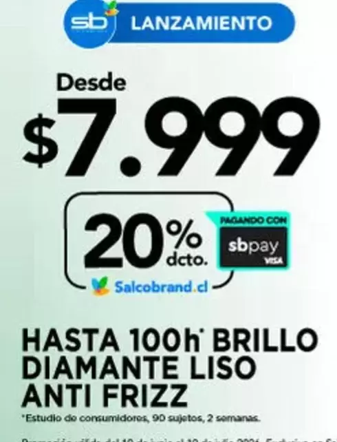 Hasta 100h Brillo Diamante Liso Anti Frizz