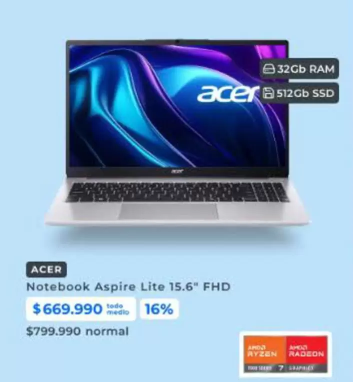 Acer - Notebook Aspire Lite 15.6" Fhd