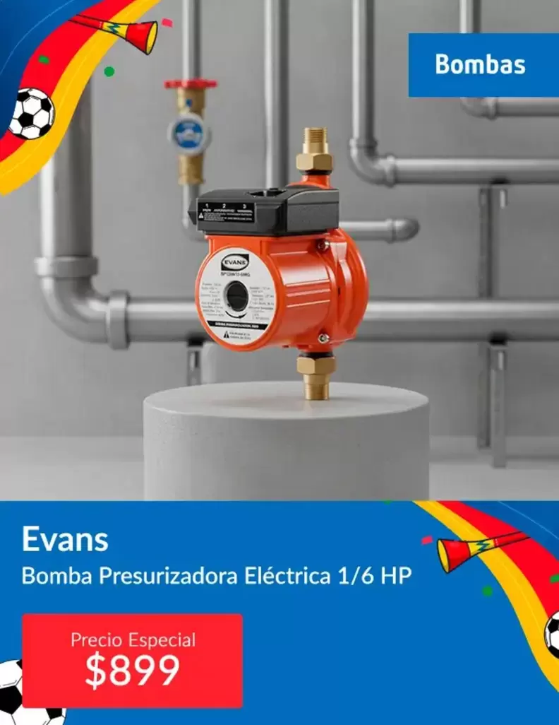 HP - Bomba Presurizadora Eléctrica 1/6 Hp