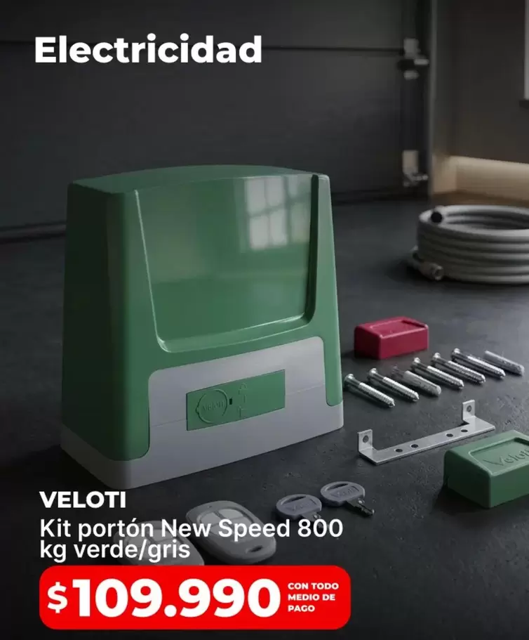 Kit Portón New Speed 800 Kg Verde/gris