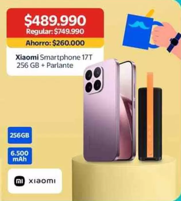 Xiaomi - Smartphone 17t 256gb + Parlante