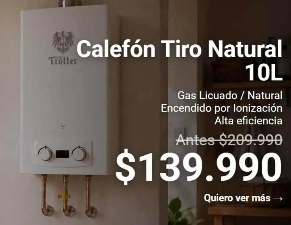 Trotter - Calefon Tiro Natural 10l