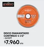 disco diamantado confinuo 4 1/2"