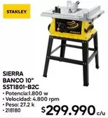 Stanley - sierra banco 10" sst1801-b2c