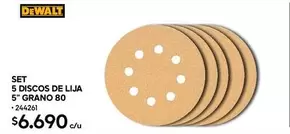 Dewalt - 5 Discos De Lija 5" Grano 80