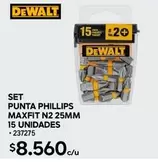 Dewalt - Set Maxfit N2 25mm 15 Unidades
