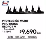 Lioi - Protección Muro Pino Doble Negro 1 M