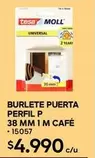 Tesa - burlete puerta perfil p 38 mm 1 M cafe