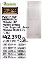 Puerta HDF Prepintada