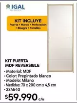Kit Puerta MDF Reversible