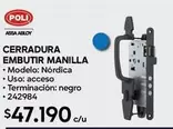 Cerradura Embutir Manilla