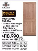 Oregón - Puerta Pino Nudosa