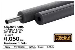 Aislante Para Canería Basic 1/2" 15 Mm 1 M