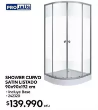 Shower Curvo Satin Listado 90x90x192 Cm