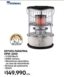 Kendal - Estufa Parafina Kpm-3300
