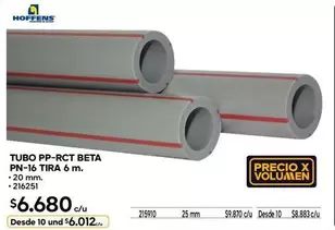 Hoffens - Tubo Pp-Rct Beta PN-16 Tira 6 M.