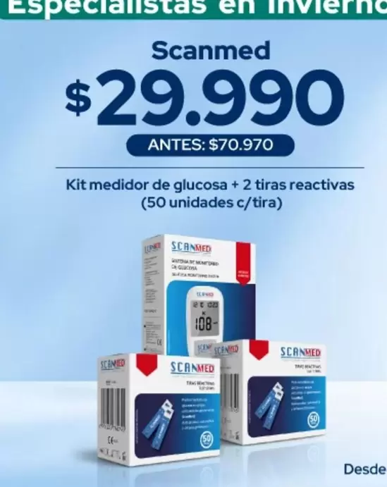 Kit Medidor De Glucosa + 2 Tiras Reactivas (50 Unidades C/ Tira)