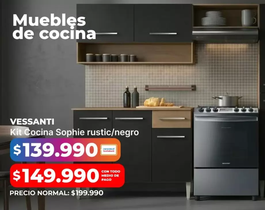 Vessanti - Kit Cocina Sophie Rustic/negro