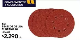 Set 5 Discos De Lija 5" Grano 40