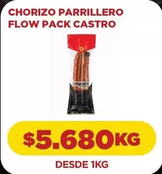 Chorizo Parrillero Flow Pack Castro