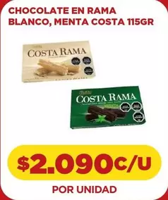 Costa Rama - Chocolate En Rama Blanco, Menta Costa