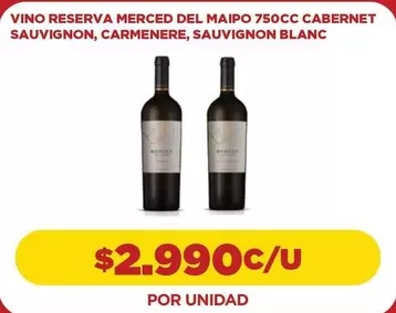 Carmenere - Vino Reserva Merced Del Maipo Cabernet Sauvignon, , Sauvignon Blanc