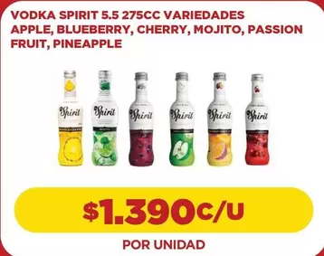Spirit - Vodka Varieades Apple, Blueberry, Cherry, Mojito, Passion Fruit, Pineapple