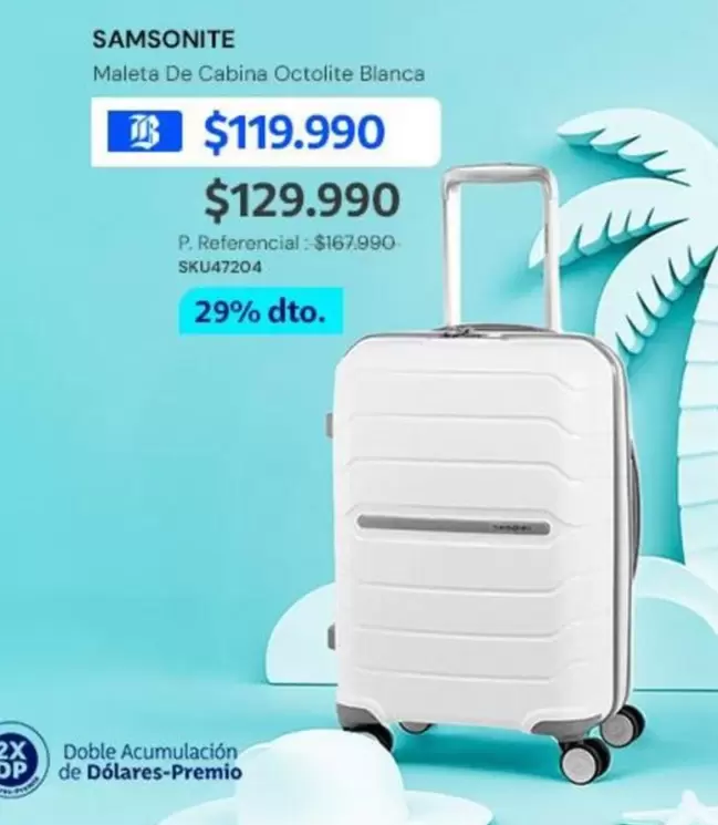 Samsonite - Maleta De Cabina Octolife Blanca